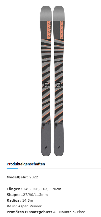 スキー板 K2 Mindbender 98 168cm-